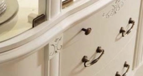 Fernsehschrank halbrund in Kirsche/ Nussbaum